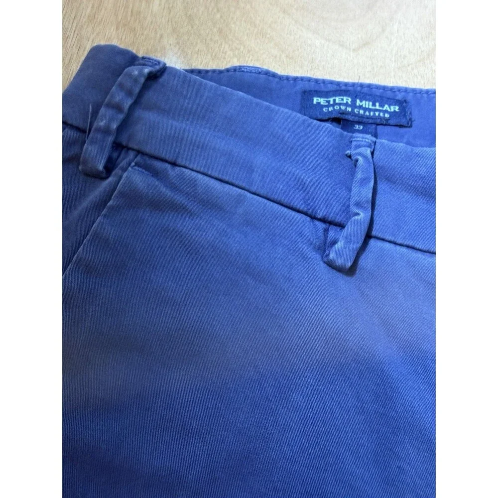 Peter Millar Crown Crafted Men's Size 33 Blue Performance Pants Golf Chino